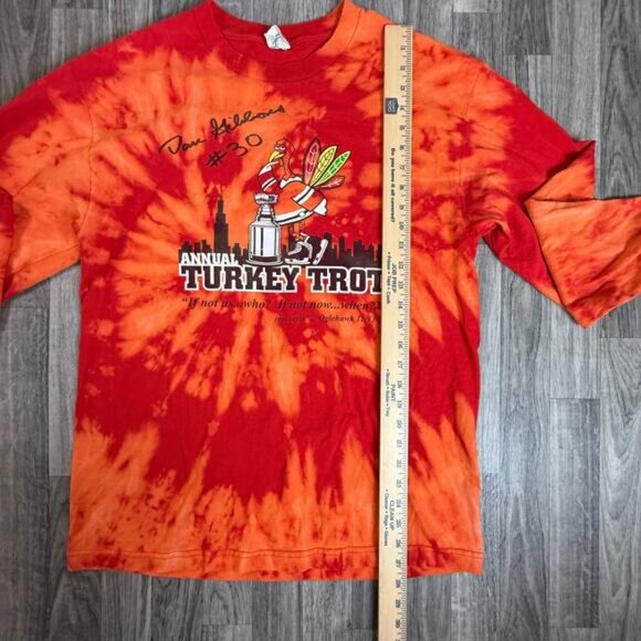 Dan Gibbons Turkey Trot Tie Dye Long Sleeve Shirt Large Alstyle #30 Hockey Tee - Picture 7 of 9